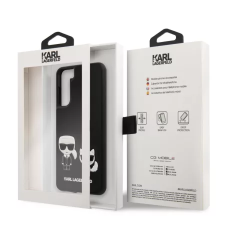 Karl Lagerfeld and Choupette Samsung G995 Galaxy S21 Plus (2021) hátlapvédő tok fekete (KLHCS21MPCUSKCBK)