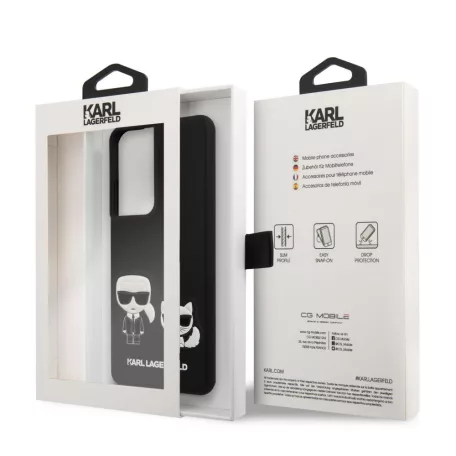 Karl Lagerfeld and Choupette Samsung G998 Galaxy S21 Ultra (2021) hátlapvédő tok fekete (KLHCS21LPCUSKCBK)