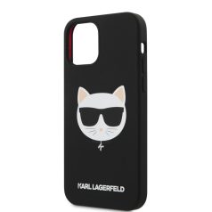   Karl Lagerfeld Choupette Apple iPhone 12 / 12 Pro 2020 (6.1) hátlapvédő tok fekete (KLHCP12MSLCHBK)