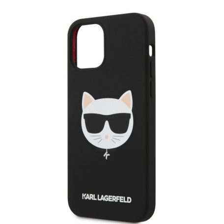 Karl Lagerfeld Choupette Apple iPhone 12 / 12 Pro 2020 (6.1) hátlapvédő tok fekete (KLHCP12MSLCHBK)