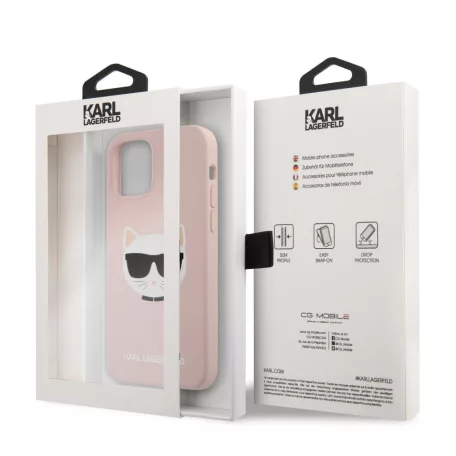 Karl Lagerfeld Choupette Apple iPhone 12 / 12 Pro 2020 (6.1) hátlapvédő tok pink (KLHCP12MSLCHLP)