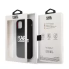 Karl Lagerfeld Apple iPhone 11 (6.1) 2019 Stack White Logo hátlapvédő tok fekete (KLHCN61SLKLRBK)