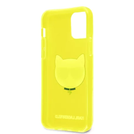 Karl Lagerfeld TPU Choupette Apple iPhone 12 / 12 Pro 2020 (6.1) hátlapvédő tok Fluo Yellow (KLHCP12MCHTRY)
