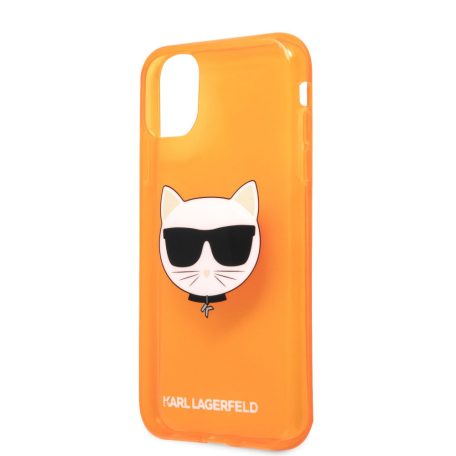Karl Lagerfeld TPU Choupette Apple iPhone 11 (6.1) 2019 hátlapvédő tok Fluo Orange (KLHCN61CHTRO)