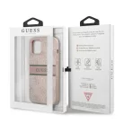 Guess Apple iPhone 12 / 12 Pro 2020 (6.1) PU 4G Printed Stripe hátlapvédő tok pink (GUHCP12M4GDPI)