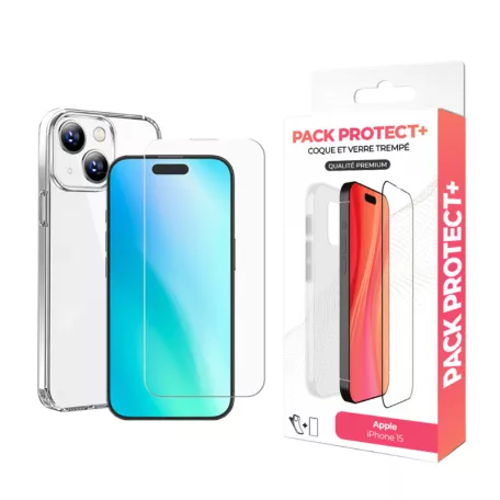 Moxie Pack Protect+ Apple iPhone 16 (6.1) átlátszó vékony szilikon tok előlapi üvegfóliával