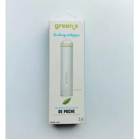 Green_e GR4050 power bank 2500mAh USB 5V 1A micro USB adatkábellel fehér 5W