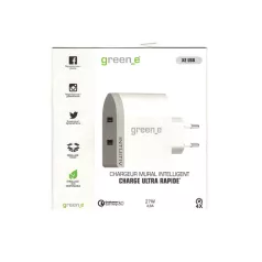   Green_e Intuitive Station Qualcomm Quick charge 3.0 hálózati töltő 2x USB-A csatlakozóval, 3A 27W
