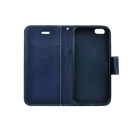 Fancy Xiaomi Mi8 oldalra nyíló mágneses könyv tok szilikon belsővel piros - kék