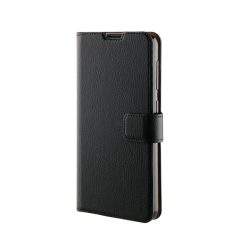   Xqisit Slim Wallet Selection Samsung G980 Galaxy S20 (6.2) oldalra nyíló mágneses bőrhatású könyv tok szilikon belsővel fekete