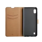 Xqisit Slim Wallet Selection Samsung A415 Galaxy A41 oldalra nyíló mágneses bőrhatású könyv tok szilikon belsővel fekete