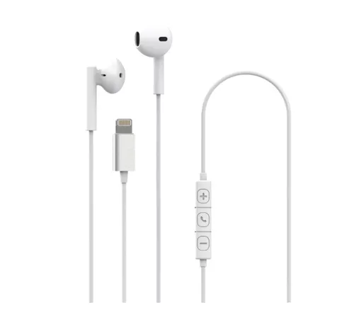 Xqisit fehér sztereo headset lightning csatlakozóval MFI tanúsítvánnyal