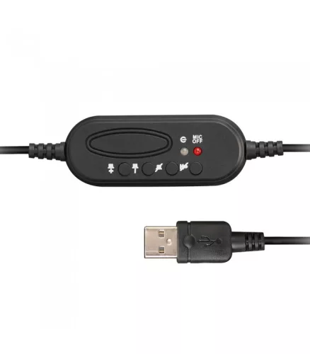 Astrum HS760 Call center USB fejhallgató állítható zajszűrős mikrofonnal, bőr fülpárnákkal