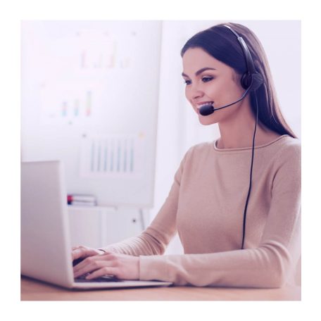 Astrum HS760 Call center USB headphone with flexible noise-isolating microphone and soft leather earcups