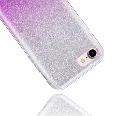 Shining Glitter tok - Huawei Y5 (2019) / Honor 8S / Honor 8S (2020) ezüst - lila csillogó tok