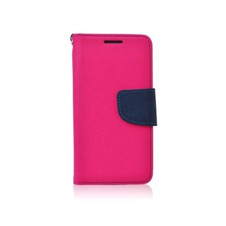 Fancy Samsung G930F Galaxy S7 oldalra nyíló mágneses könyv tok szilikon belsővel pink - kék