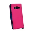 Fancy Samsung G930F Galaxy S7 oldalra nyíló mágneses könyv tok szilikon belsővel pink - kék