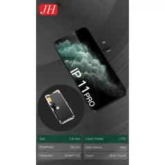   JH Apple iPhone 11 Pro 2019 fekete LCD kijelző érintővel (FHD, removable IC)