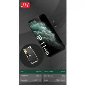   JH Apple iPhone 11 Pro 2019 fekete LCD kijelző érintővel (FHD, removable IC)
