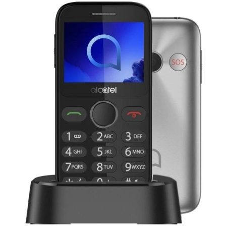 Alcatel 2020X nagygombos kártyafüggetlen mobiltelefon vészhívóval ezüst