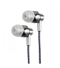 Astrum EB250 univerzális 3,5mm jack ezüst sztereó headset mikrofonnal, szövetbevonatos kábellel, extra mély, prémium hangzással