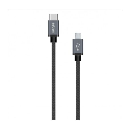 Astrum UT590 1M Type-C - micro USB strapabíró adatkábel A53059-B
