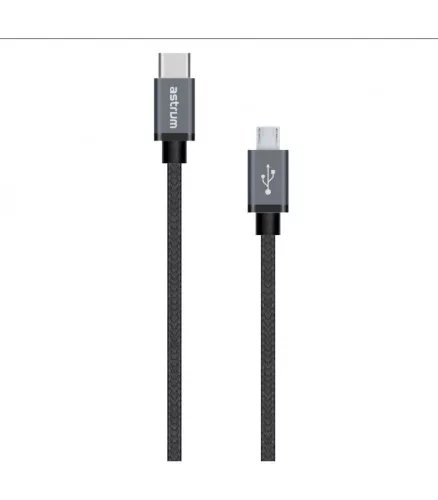 Astrum UT590 1M Type-C - micro USB strapabíró adatkábel A53059-B