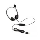 Astrum HS750 Call center USB headphone with flexible noise-isolating microphone and soft leather earcups