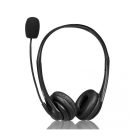 Astrum HS750 Call center USB headphone with flexible noise-isolating microphone and soft leather earcups