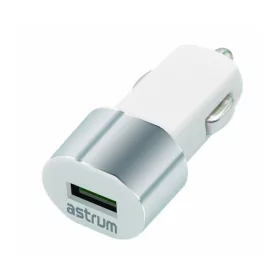   Astrum CC100 fehér - ezüst autós szivar töltő 1.0A 1xUSB A93010-Q 5W