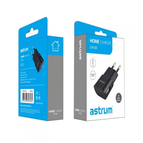 Astrum CH120 fehér hálózati töltőfej 5V 1.0A 1xUSB A92512-Q 5W