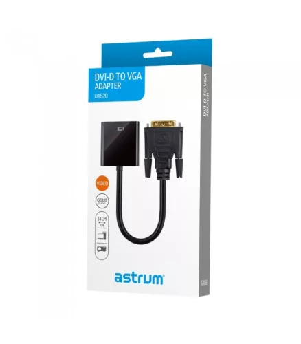 Astrum DA520 DVI Port - VGA apa adapter fekete (aktív)