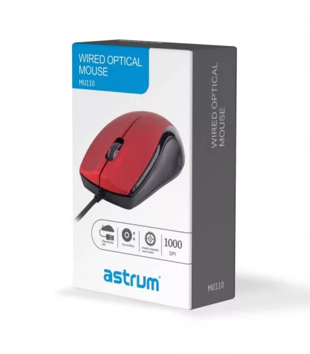 Astrum MU110 fekete-szürke USB optikai egér