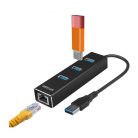 Astrum ACTIVE ADAPTER DA580 USB3.0 - 3 GIGABIT ETHERNET + 3PORT HUB BLACK