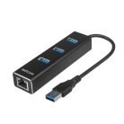 Astrum ACTIVE ADAPTER DA580 USB3.0 - 3 GIGABIT ETHERNET + 3PORT HUB BLACK