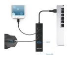 Astrum ACTIVE ADAPTER DA580 USB3.0 - 3 GIGABIT ETHERNET + 3PORT HUB BLACK