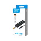 Astrum ACTIVE ADAPTER DA580 USB3.0 - 3 GIGABIT ETHERNET + 3PORT HUB BLACK