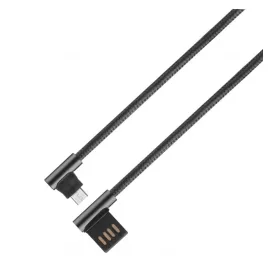   Astrum UM350 1,2M kétoldalas USB - kétoldalas micro USB strapabíró high speed 90?-os adatkábel fekete