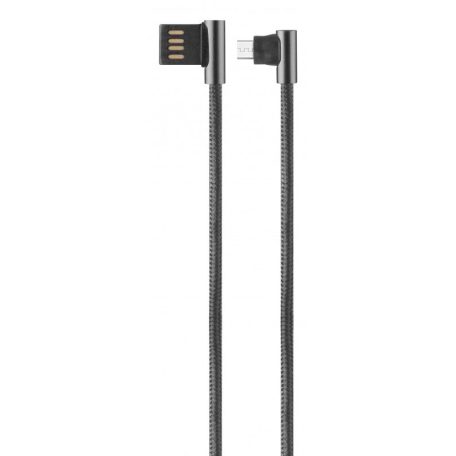Astrum UM350 1,2M kétoldalas USB - kétoldalas micro USB strapabíró high speed 90˚-os adatkábel fekete