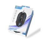 Astrum MG200 6D 4800DPI vezetékes fekete gamer optikai egér, programozható gombokkal, többszínű LED világítással
