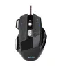 Astrum MG300 7D 4800DPI vezetékes gumírozott fekete gamer optikai egér, programozható gombokkal, többszínű LED világítással
