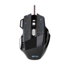 Astrum MG300 7D 4800DPI vezetékes gumírozott fekete gamer optikai egér, programozható gombokkal, többszínű LED világítással