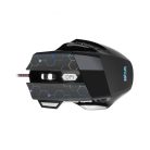 Astrum MG300 7D 4800DPI vezetékes gumírozott fekete gamer optikai egér, programozható gombokkal, többszínű LED világítással