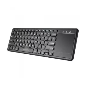   Astrum KW280 Bluetooth 3.0 ultravékony billentyűzet touchpaddal fekete, Android/IOS kompatibilis angol kiosztás