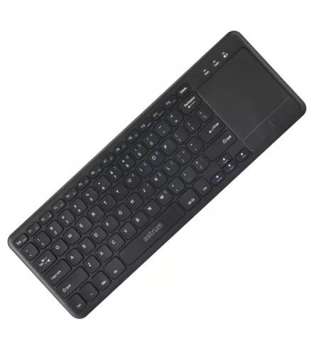 Astrum KW280 Bluetooth 3.0 ultravékony billentyűzet touchpaddal fekete, Android/IOS kompatibilis angol kiosztás