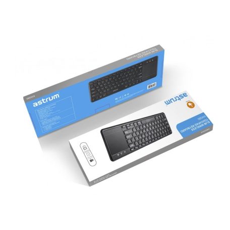 Astrum KW280 Bluetooth 3.0 ultravékony billentyűzet touchpaddal fekete, Android/IOS kompatibilis angol kiosztás