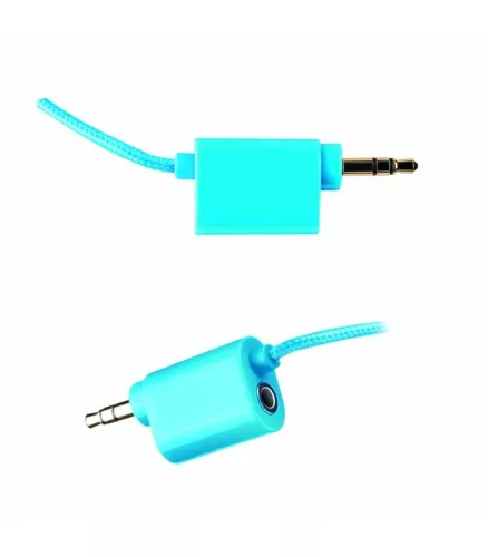 Astrum HS150 3,5MM gyerek (max 85dB) fejhallgató erősített kábellel, jack elosztós csatlakozóval kék
