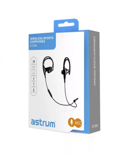 Astrum ET260 univerzális fekete bluetooth 4.0 SPORT sztereo headset mikrofonnal, rezgő funkcióval