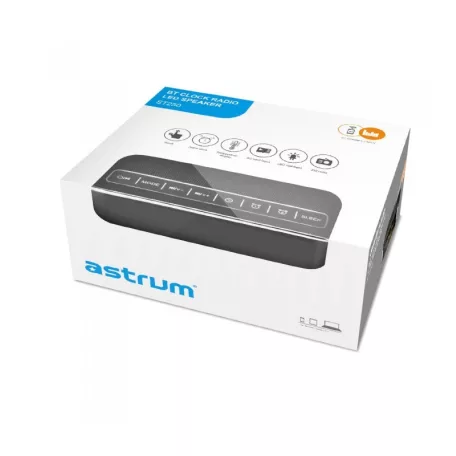 Astrum ST250 multifunkciós bluetooth v3.0 hangszóró ébresztőórával, FM rádióval, micro SD olvasóval, AUX, 10W