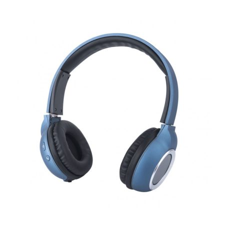 Astrum HT300 sztereó kék bluetooth 4.2 összecsukható fejhallgató beepitett mikrofonnal, bőr fülpárnákkal